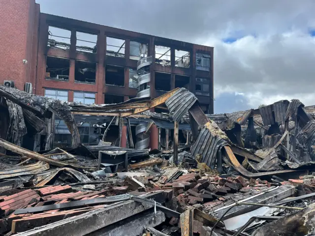 Burned out office in Lille