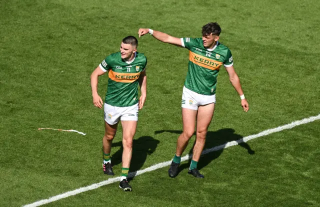 Sean O'Shea, left, and David Clifford of Kerry celebrate