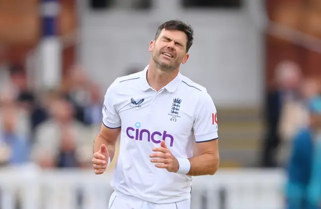 James Anderson grimacing