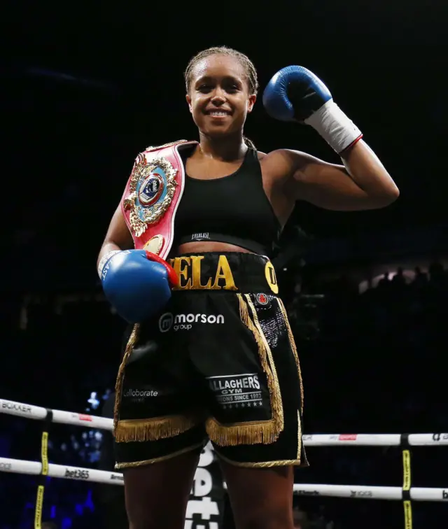 Natasha Jonas with her belt