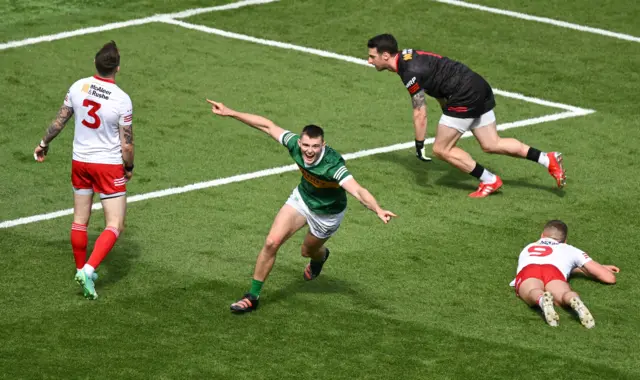 Diarmuid O'Connor of Kerry celebrates after scoring