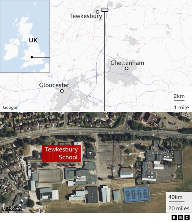 Map showing school