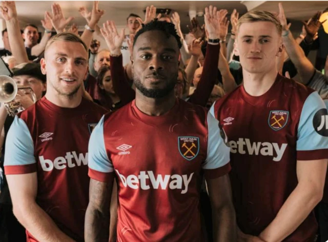 West Ham players model new kit