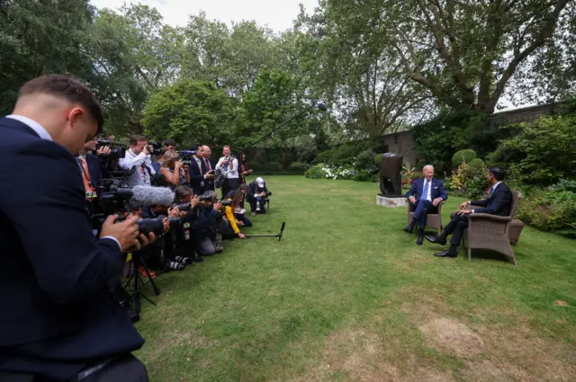 Biden and Sunak in the Downing Street garden