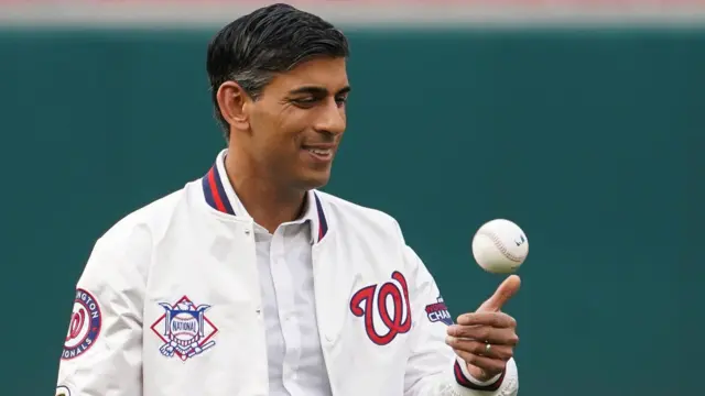 Rishi Sunak attends the Washington Nationals v Arizona Diamondbacks baseball game