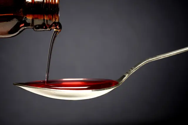 cough syrup stock image