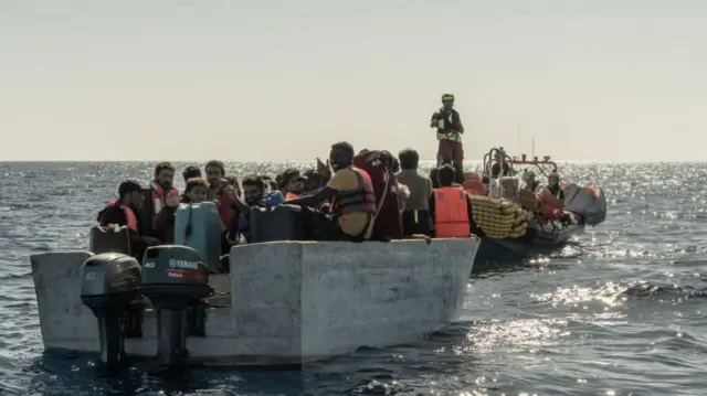 Migrants rescued in the Mediterranean Sea, 25 October, 2022