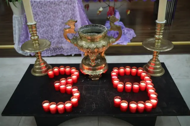 Alter commemorating the 39 people who died