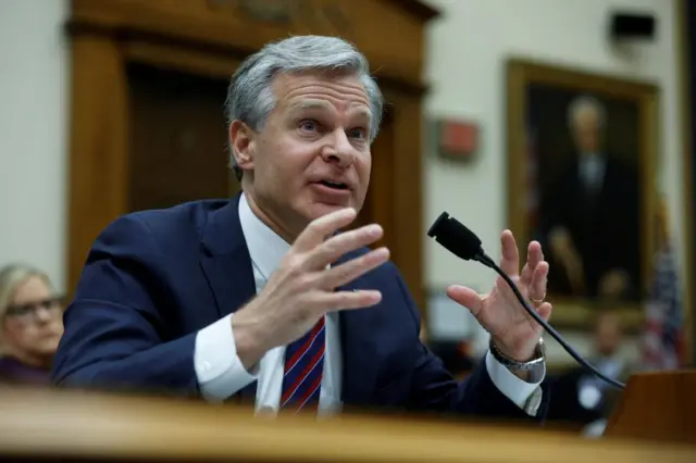 FBI Director Christopher Wray testifies before a House Judiciary Committee hearing on "oversight of the Federal Bureau of Investigation" and alleged politicization of law enforcement, on Capitol Hill in Washington, U.S., July 12, 2023.