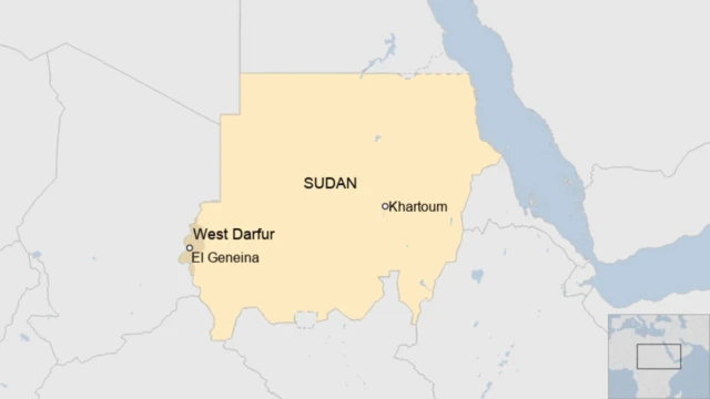 A map showing West Darfur.