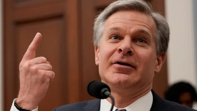 FBI Director Christopher Wray testifies before a House Intelligence Committee hearing on "worldwide threats to U.S. security", on Capitol Hill in Washington, U.S., March 9, 2023