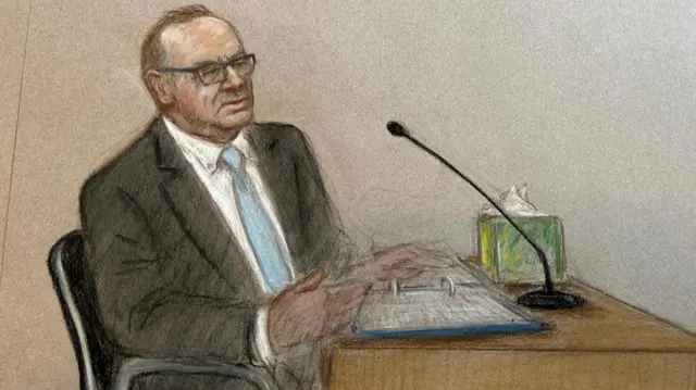 Court sketch of Kevin Spacey