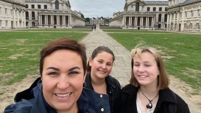 Mum Sally Haslewood with her two daughters