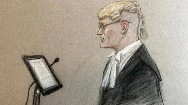 Court sketch of Patrick Gibbs KC