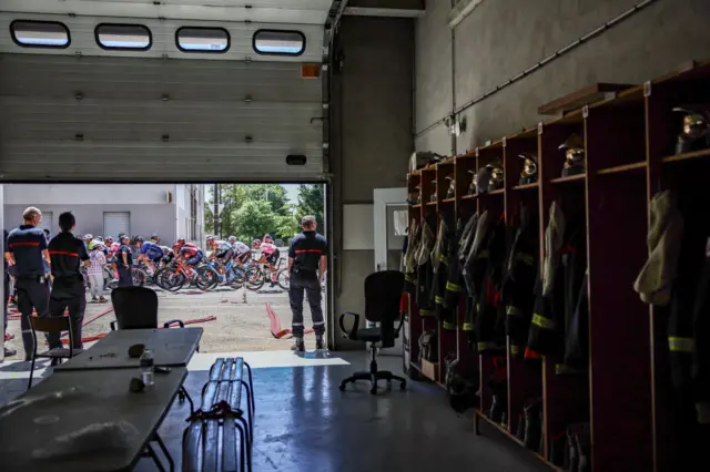 Tour de France - firemen watch stage 13