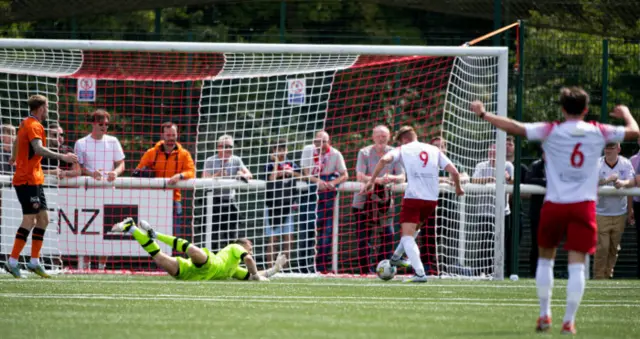 Spartans' Blair Henderson scores to make it 1-0