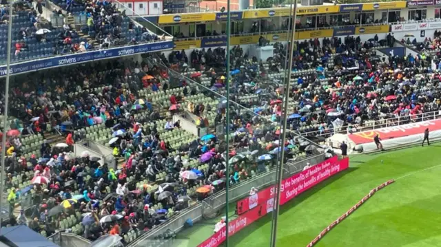 Brollies and empty seats at Edgbaston