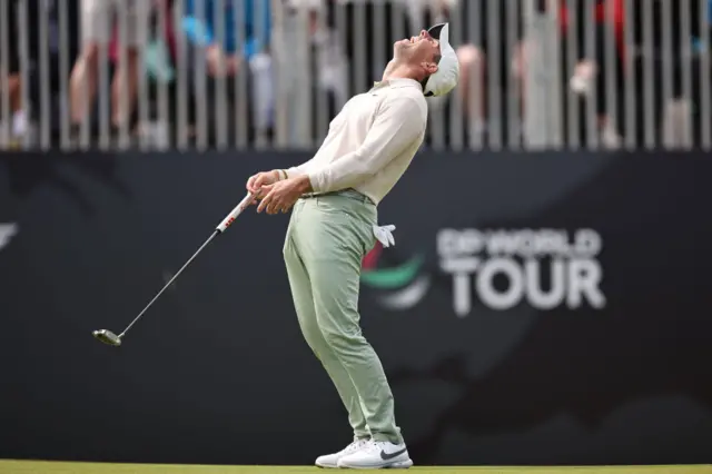 Rory McIlroy celebrates