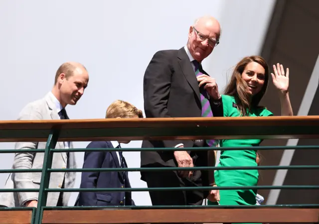 Prince and Princess of Wales and their children arriving at Wimbledon