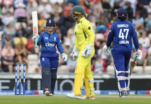 Tammy Beaumont celebrates her half-century