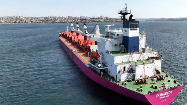 Saint-Kitts-and-Nevis-flagged bulker TK Majestic carrying grain under the UN's Black Sea Grain Initiative