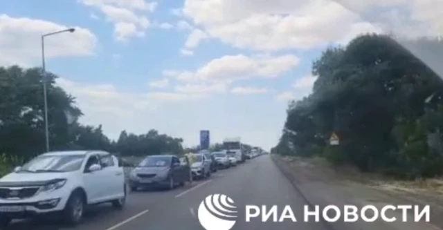 Traffic Jam on road to Melitopol