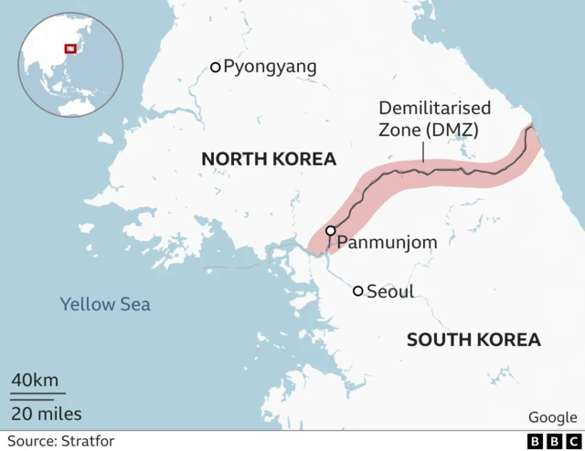 Map shows the DMZ