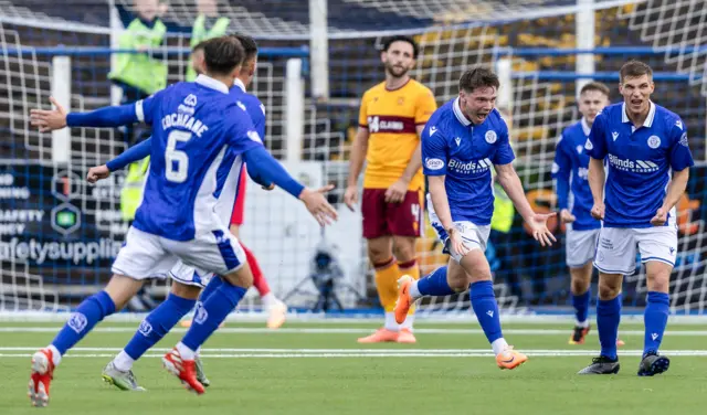 Queen of the South's Kieran McKechnie celebrates after opening the scoring