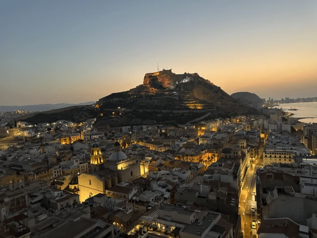 A view of the sunrise over Alicante