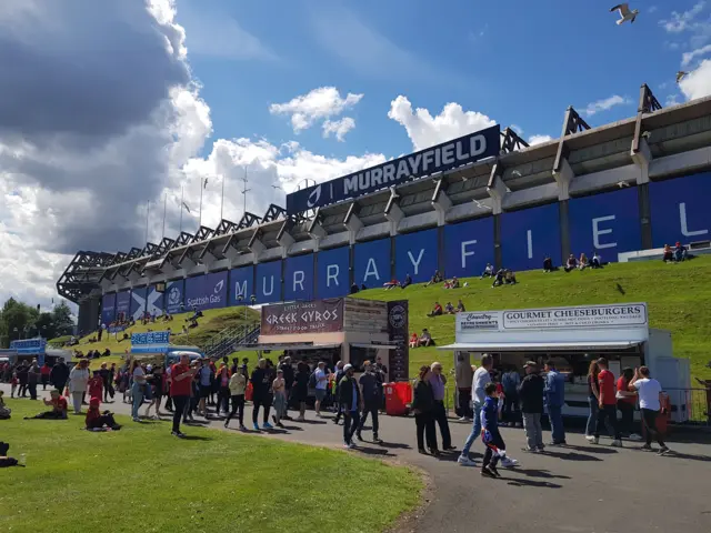 Man Utd supporters gather at Murrayfield