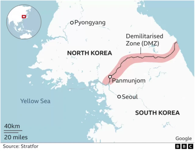 Map of demilitarised zone