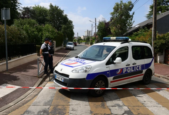 A view of the street near the home of l'Hay-les-Roses mayor Vincent Jeanbrun