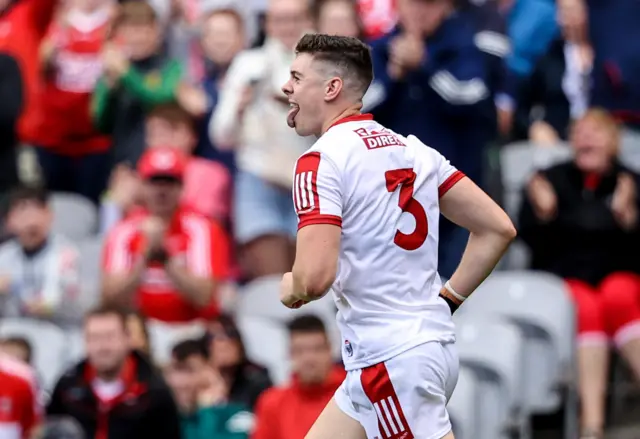 Rory Maguire celebrates after scoring a goal