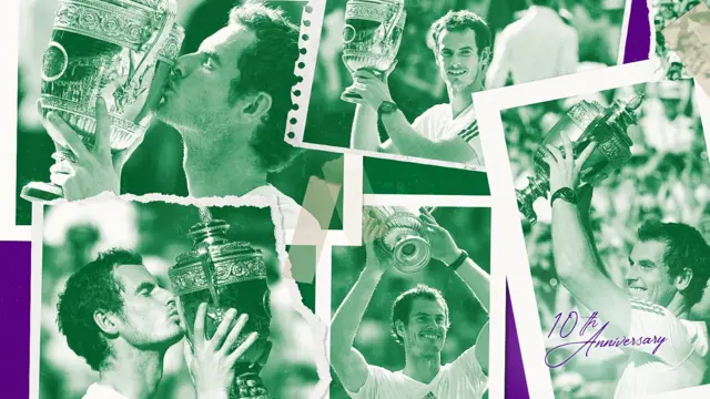 Graphic with images of Andy Murray's Wimbledon win in 2013