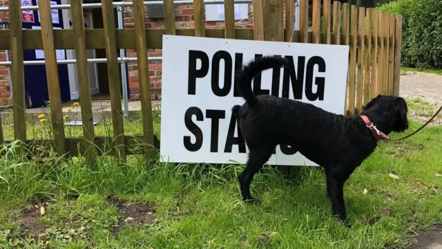 Bennet would appear to have less interest in the electoral process – here he is displaying a clear lack of respect for parliamentary democracy at a polling station in the Selby and Ainsty constituency in Yorkshire.