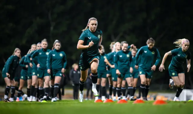 Katie McCabe during a Republic of Ireland training session