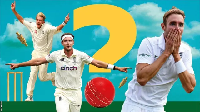 Stuart Broad celebration quiz graphic