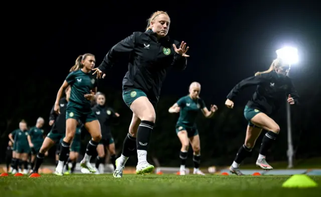 Ireland train in front of the media ahead of their world cup debut.