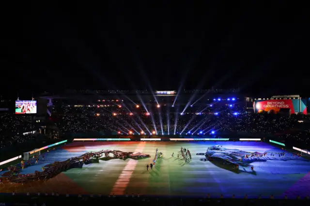 The opening ceremony begins at Eden Park.