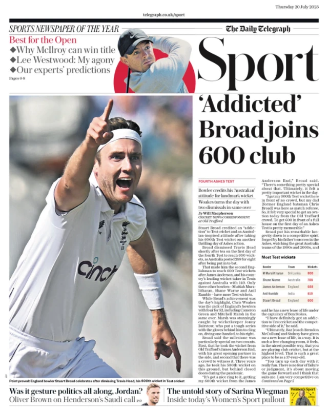 Telegraph back page