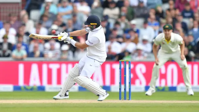 Joe Root playing a ramp shot