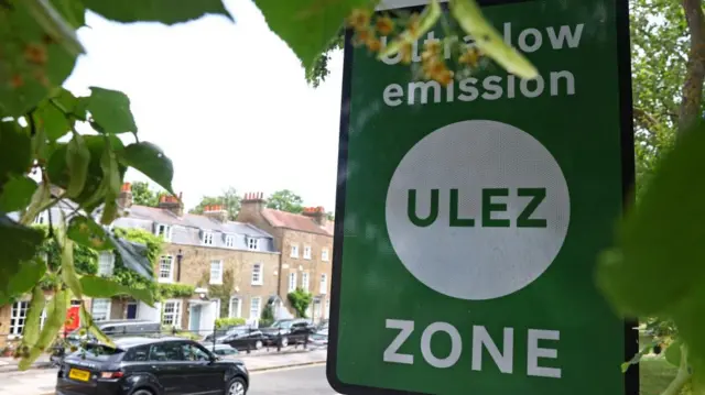 A Ulez sign on a London street