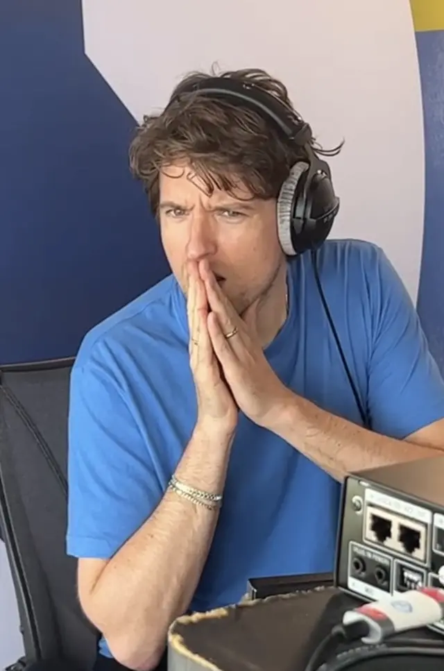 Greg James' reaction to the flare