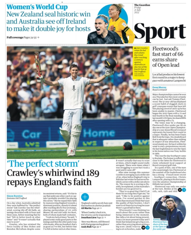 Guardian back page
