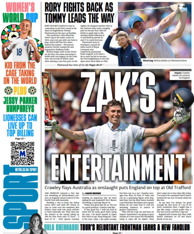 Metro back page