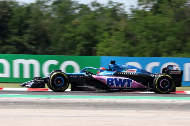 Esteban Ocon drives his Alpine F1 car