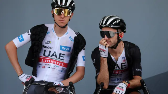 Pogacar (left) and Adam Yates