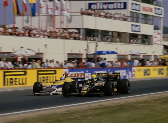 Nigel Mansell and Ayrton Senna