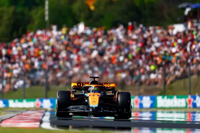 Oscar Piastri drives his McLaren F1 car.