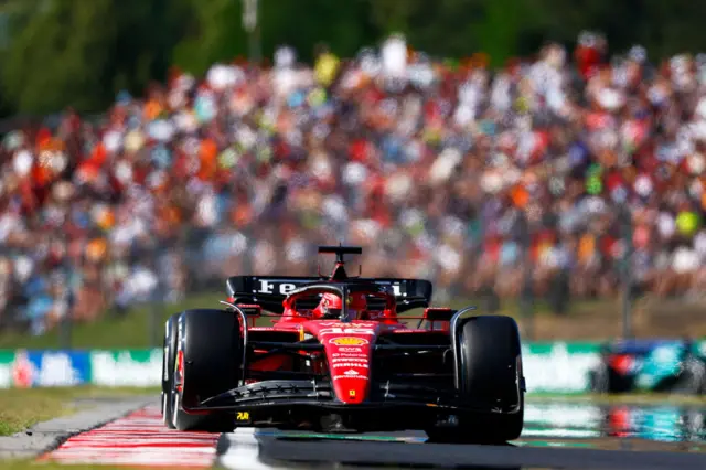 Charles Leclerc drive his Ferrari F1 car